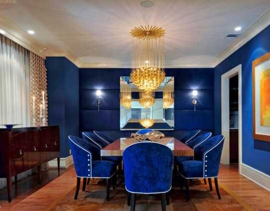 ترکیب رنگ طلایی آبی در دکوراسیون خانه